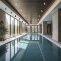 Health club with indoor pool, ideal for wellness created with Generative AI