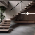 Modern and Minimalist Staircase Designs. Generative AI.