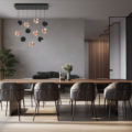 Dining table and interior design of a dining room are examples. Generative AI