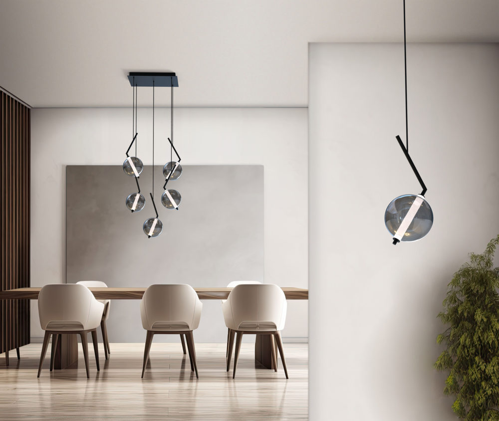 Interior design of a white modern, luxurious dining room. Generative AI